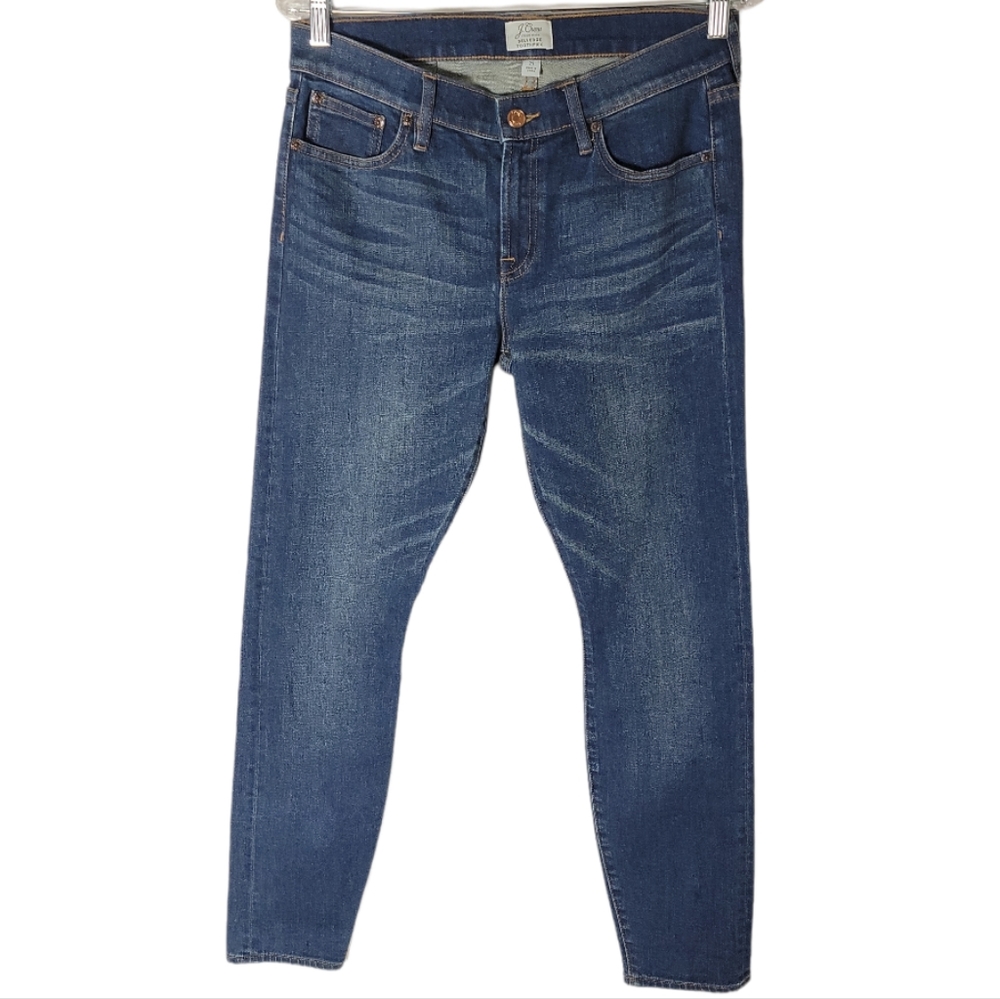 J.Crew wonen's selvedge toothpick skinny jeans mid rise blue denim size 29